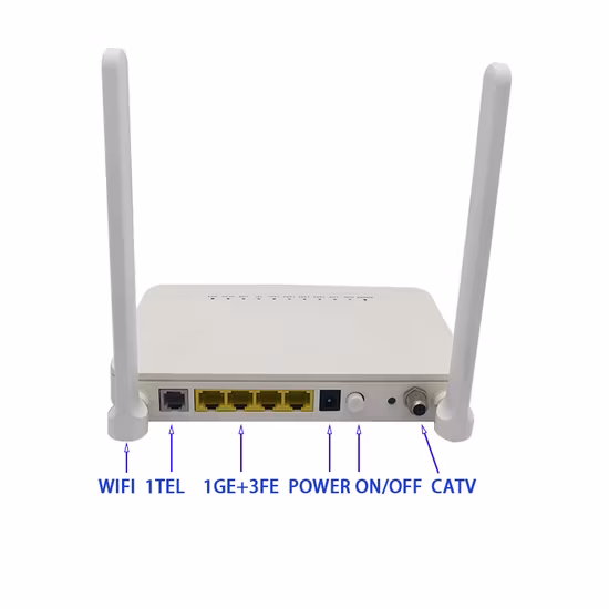 ONU Hg8247h5 Eg8143A5 Xpon CATV Gpon Epon Ont 4LAN 1voice WiFi 5dB Antenna ONU English Version 1ge+CATV Remotely Cheapest Price